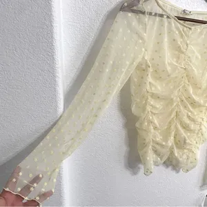 NWOT Free People Womens Top Cream Most Likely Layering Long Sleeve Size Medium thumbnail 6