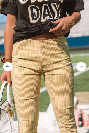 Newbury Kustom NWOT The Hayes High Waist Striped Flare in Mustard thumbnail 2