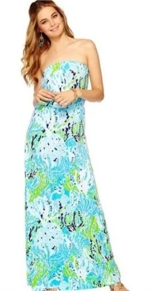 Lilly Pulitzer Marlisa Maxi Dress Let's Cha‎ Cha Size S thumbnail 1