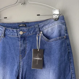 Flamingals Cargo Jeans Women Size XL Blue Denim Streetwear Straight Leg 90s Vibe thumbnail 3