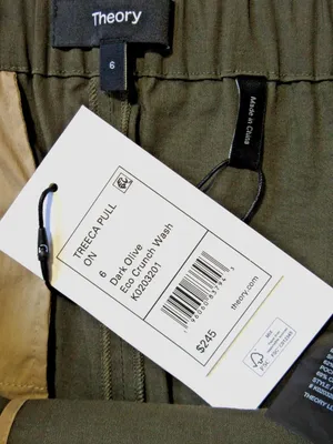 NWT Theory Treeca Pull On in Dark Olive Eco Crunch Linen Stretch Crop Pants 6 thumbnail 4