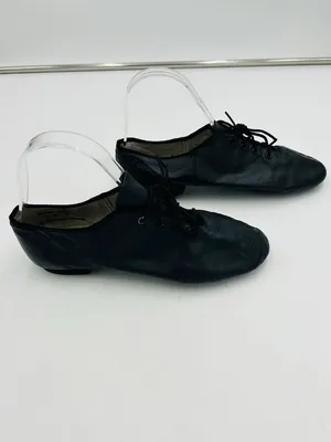 Capezio 7W Adult Black Leather Lace Up Dance Jazz Shoes Style: EJ1 thumbnail 4