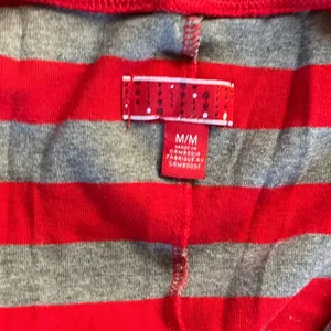 Unbranded Women's Red Gray Striped Long‎ Sleeve One Piece Pajama Jumpsuit M thumbnail 2