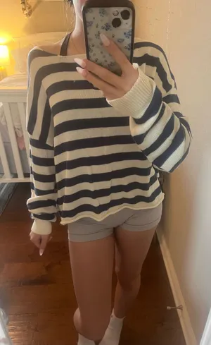 Edikted blue stripe sweater xs thumbnail 1