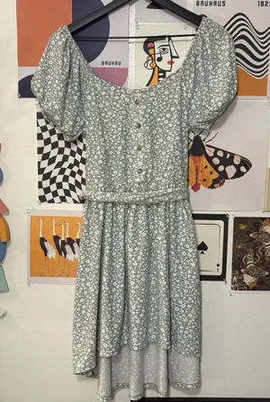 No Boundaries Sage Green Floral Midi Dress Size L 11/13 thumbnail 1