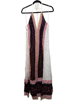 Free People Cubana Border Print Halter Maxi Dress NWT Medium thumbnail 4