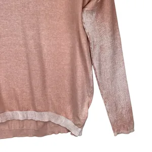 Blanc Noir Womens Boyfriend Sweater‎ Size Large Pink Long Sleeve 100% Cotton thumbnail 3