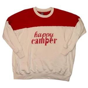 Aerie happy camper red white oversized pullover women's size women’s size small thumbnail 5