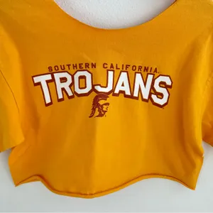 USC Trojans Football Cropped Off the Shoulder Top thumbnail 2
