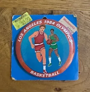 New 1984 USA basketball pin button thumbnail 1