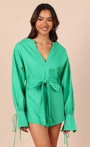 Petal & Pup Dooley Romper Green thumbnail 1