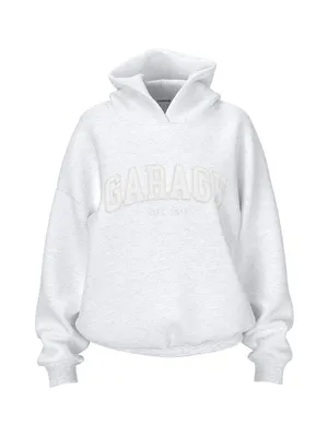 NWOT Garage Ultra Fleece oversized hoodie with pockets size s/m gray/snow white thumbnail 2