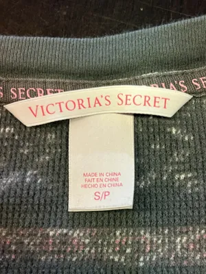 Victoria's Secret Thermal Shirt Womens Small Gray Fair Isle Scoop Neck Top thumbnail 6