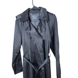 American Living Women's Black Double‎ Breasted Trench Coat Belted Size M thumbnail 2