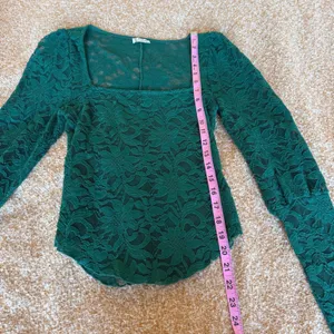 Intimately Free People Green Lace Square Neck Puff Sleeve Top Whimsigoth Boho XS thumbnail 6