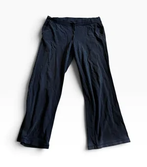 L.L.Bean Lounge Pants Large Navy Blue Wide Leg Drawstring Sweatpants thumbnail 1