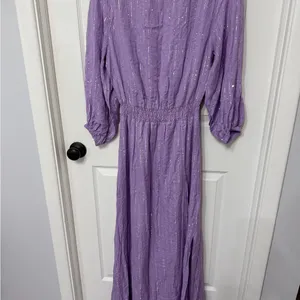 SUNDRESS Laura‎ Maxi Dress in lavender purple with stripe sequin detail XS/S thumbnail 7