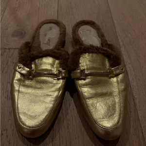 Danica Gold Fuzzy Slip On Mules thumbnail 6