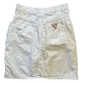 Vintage Guess Georges Marciano White Denim Skirt 1980s thumbnail 2