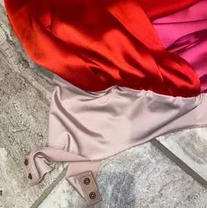 Strut & Bolt pink & red tie strap color block bodysuit thumbnail 4