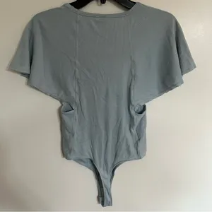 Free People Women's Byron Ribbed Bodysuit‎ in Foggy Seaglass Blue Size Small thumbnail 9