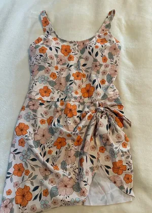 Floral Pink and Orange One-Piece swimsuit NWOT thumbnail 1