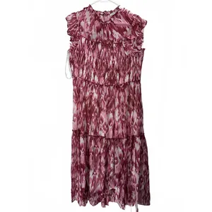 Julia Jordan Ikat Print Tiered Midi Dress Pink Size 14 NWT thumbnail 3