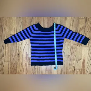 Joseph A- Black and Purple Striped Long Sleeve Top Size L thumbnail 6