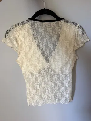 Urban outfitters Kimchi blue white lace top thumbnail 2