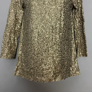 J. Crew Sequin Shirt Boat Neck 3/4 Sleeves Size XS Women Gold Christmas Top thumbnail 6