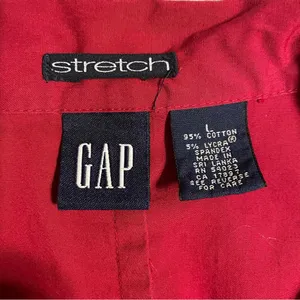 Gap Button Down Women Red Shirt thumbnail 6