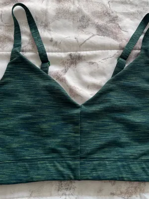 Outdoor Voices matching set of Dark Teal Heather Bike Shorts & sport bra, size S thumbnail 5