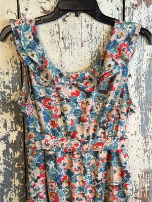 Motherhood Maternity floral sleeveless ruffle dress, size Large thumbnail 5