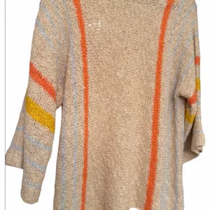 Dokotoo Striped Multicolor Women's Knit 3/4 Sleeve Sweater thumbnail 4