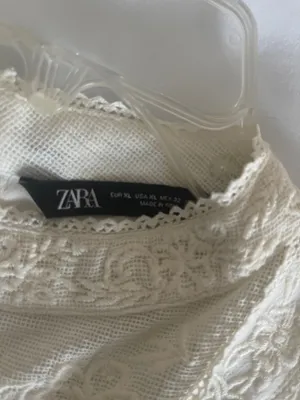 ZARA Textured Tweed Short Sleeve Top - Off White / Beige - Size XL - NWOT thumbnail 9