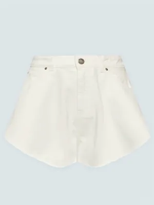 Pinko Off-White Calma Denim Butterfly Jean Shorts High-Waist Country Boho Sz 32 thumbnail 2