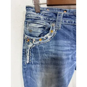 Miss Me Cuffed Capri Signature Embellished Jeans Womens 27 Blue JP5755P4 Western thumbnail 7