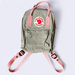 Fjällräven Kanken Mini Backpack Two Tone Fog Grey Pink Preppy School Travel Festival Hiking Outdoor Gorpcore Vinylon Water-Resistant, Classic Design Like New w/ seat pad inserts thumbnail 3