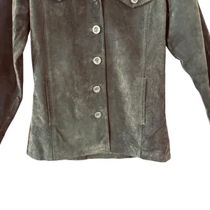 Wilson’s Leather Maxima Brown Suede Leather Jacket Women’s Size M Button Front thumbnail 5