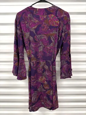 Maaji Floral Cover-Up Caftan Dress Purple Womens Size Large thumbnail 4