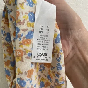 ASOS‎ Micro Floral Crop Tie Front Top Women's 8 Dainty Ruffle Sleeves Resort NEW thumbnail 7