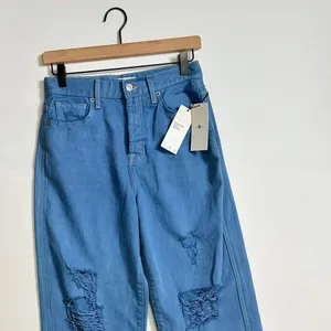NWT!! 7 FOR ALL MANKIND Balloon Distressed Denim Jeans Tapered Blue Size 26 thumbnail 3
