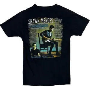 Unisex Shawn Mendes x Charlie Puth Illuminate World Tour Concert Tee Shirt Sz S thumbnail 3