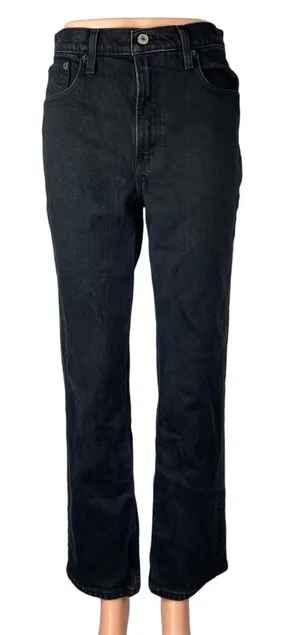 Abercrombie & Fitch Women's Black Ultra High Rise Straight Denim Jeans Pants 2 thumbnail 1
