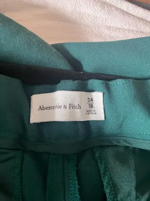 Abercrombie High Waisted Green Trouser Pants 18 Quiet Luxury Minimalist Office thumbnail 8