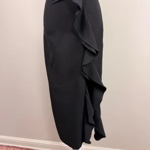 Bardot Likely Rona Ruffle Midi‎ Dress Square Neck Black Cocktail Dress 4/XS thumbnail 7