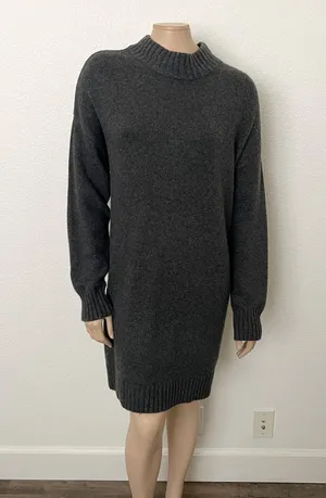 [BP.] Charcoal Gray Mock Neck Long Sleeve Sweater Dress NWT Size Large L thumbnail 3