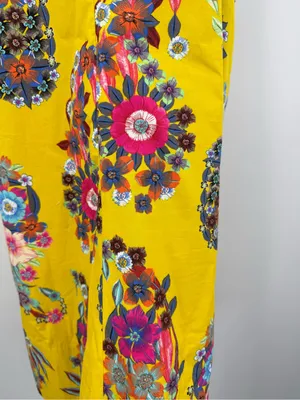 Anthropologie Maeve Sunniva Floral Yellow Shift Dress‎ Ribbon Straps Size XS thumbnail 5