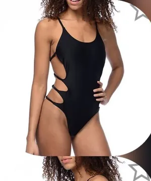 NWOT Byrds of Paradise Cut out bathing‎ suit black XS thumbnail 1