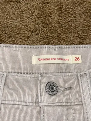 Levi’s 724 High Rise Straight Jeans NWOT Gray Corduroy Stretch Pants Sz 26x28 thumbnail 6